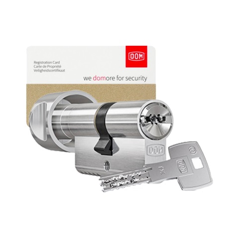 Cylindre européen à bouton finition nickelé européen Dom Ix Twinstar 40X40B 80mm