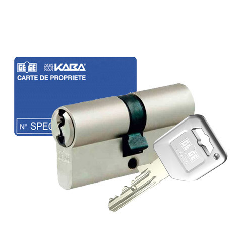 Cylindre européen à double entrée finition nickelé européen Kaba pExtra+ 30X30 60mm