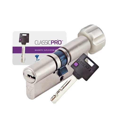 Cylindre européen à bouton finition nickelé européen Mul-T-Lock MTL400 - Classic Pro 40X40B 80mm