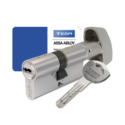 Cylindre européen à bouton finition nickelé européen Tesa TX80 30X30B 60mm