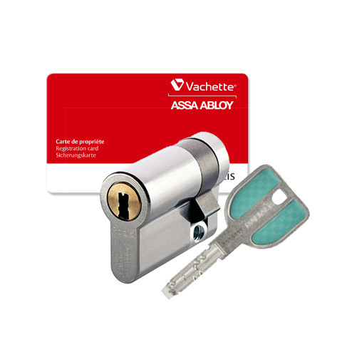 Demi cylindre européen finition nickelé européen Vachette Radial-R A2P 32.5X10 42.5mm