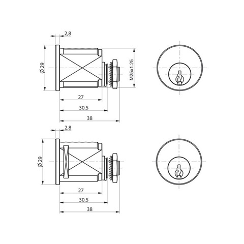 Batteuse Ronis droite PTT BAL avec 2 clés