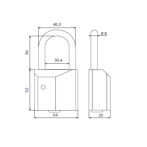 Cadenas Iseo Gera pour demi-cylindre européen