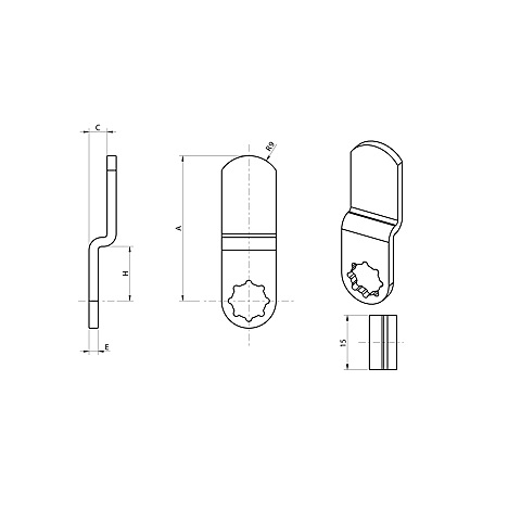 Came coudée 15929-20 Ø19mm profondeur 46 mm