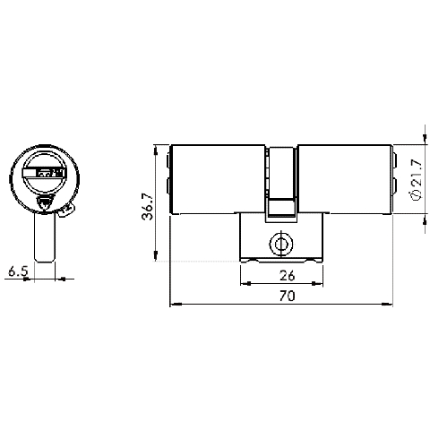 Cylindre monobloc Locxis PARACOL Serruriers de France® compatible Bricard Bloctout - 3 clés brevetées