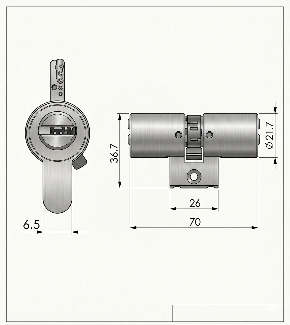 Cylindre monobloc Locxis PARACOL Serruriers de France® compatible Bricard Bloctout - 3 clés brevetées