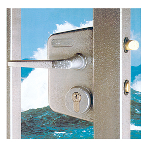 Serrure de grille en applique modèle LCKX U2 pour cylindre européen pour tube 40-50 ou 60mm